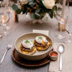 english-muffins-topped-with-egg-cheese-and-sausage