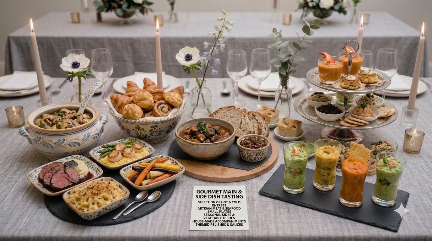table filled with entrees 202607292140
